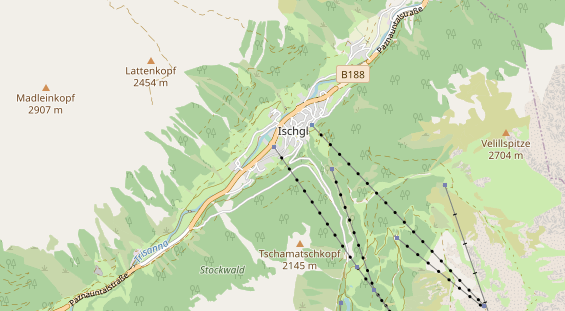 Pistenhotel auf Karte