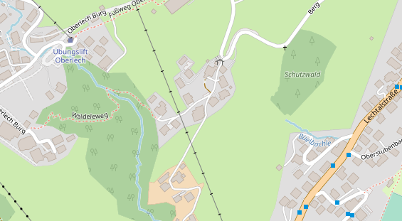 Pistenhotel auf Satellitenbild