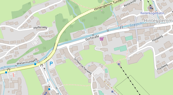 Pistenhotel auf Satellitenbild