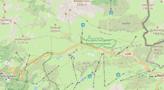 Pistenhotel auf Karte