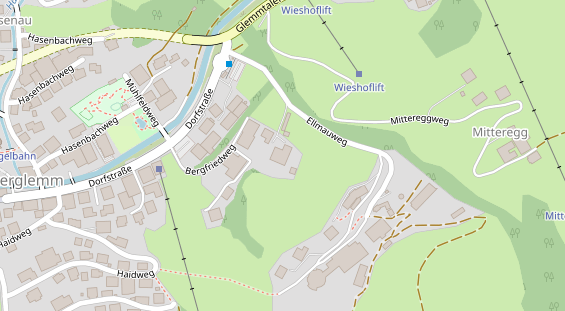 Pistenhotel auf Satellitenbild