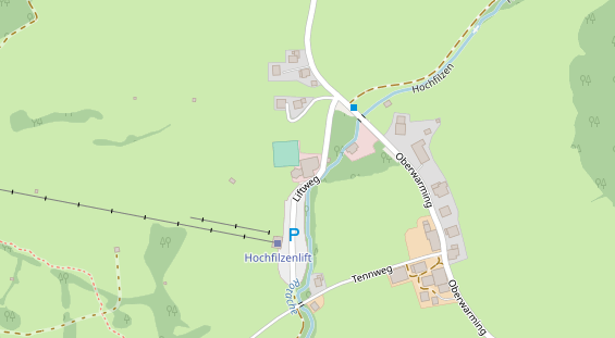 Pistenhotel auf Satellitenbild