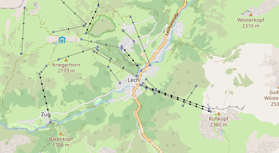 Pistenhotel auf Karte