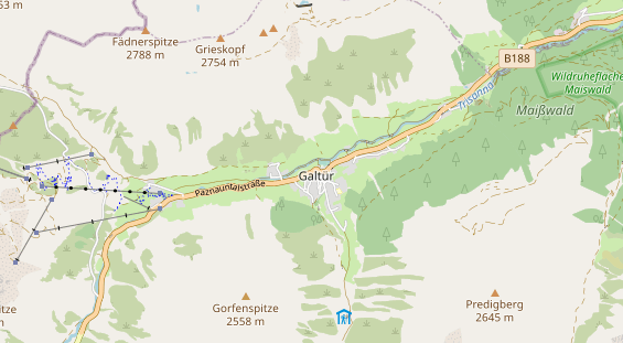 Pistenhotel auf Karte