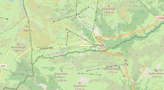 Pistenhotel auf Karte
