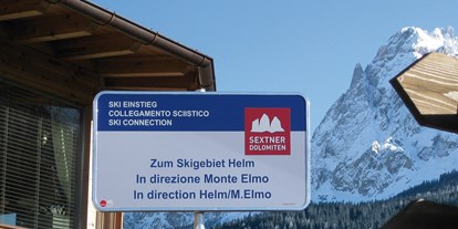 Hotels an der Piste - Parkplatz: kostenlos beim Hotel - Sexten - Skigebiet - Einstieg direkt ab Berghotel - Berghotel Sexten Dolomiten