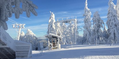 Hotels an der Piste - Après Ski im Skigebiet: Skihütten mit Après Ski - Bergstation am kleinen Almberglift - Skigebiet Mitterdorf