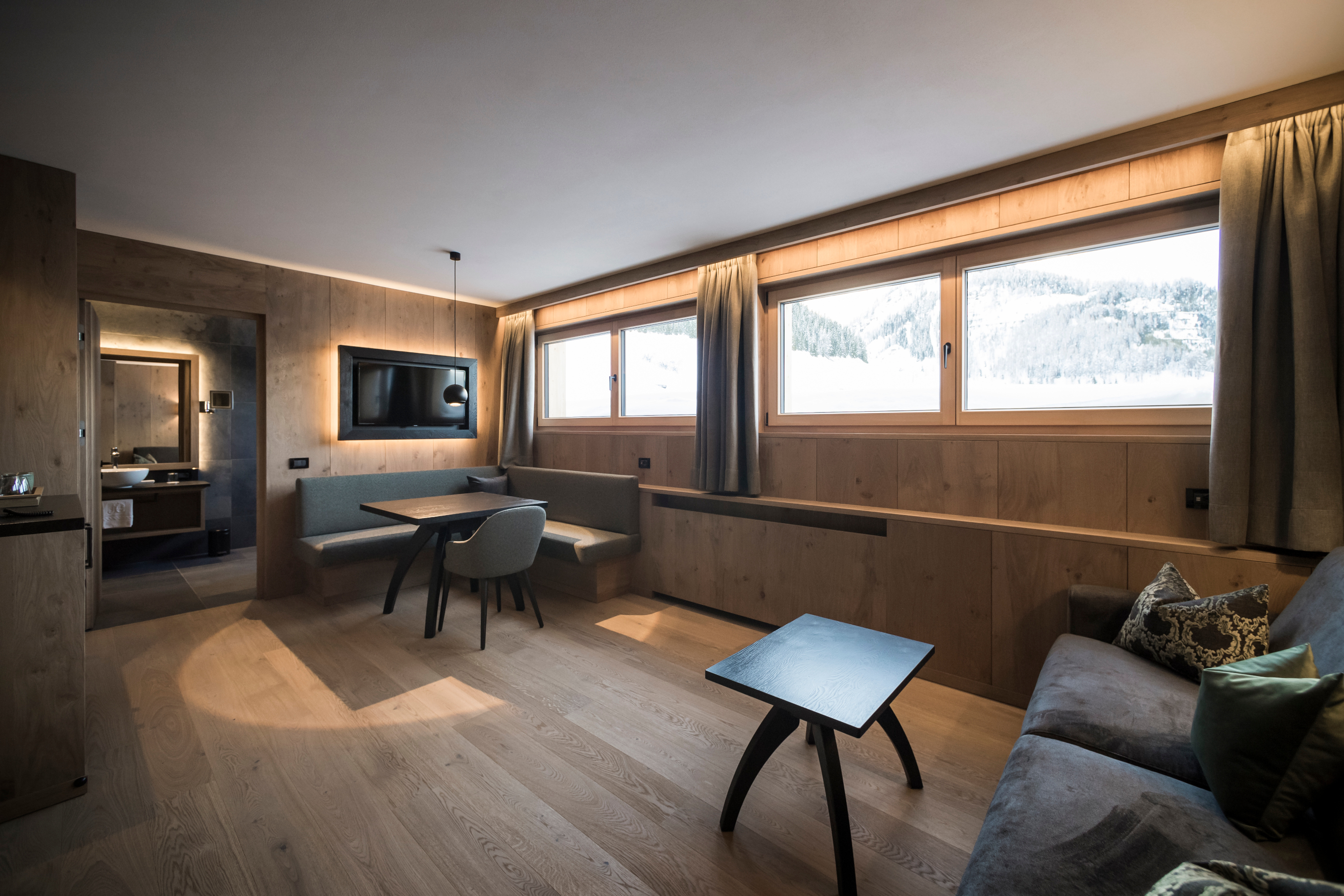 Skihotel: Abgetrennte Räume im Zimmer - Hotel Cappella - Relais & Chateaux