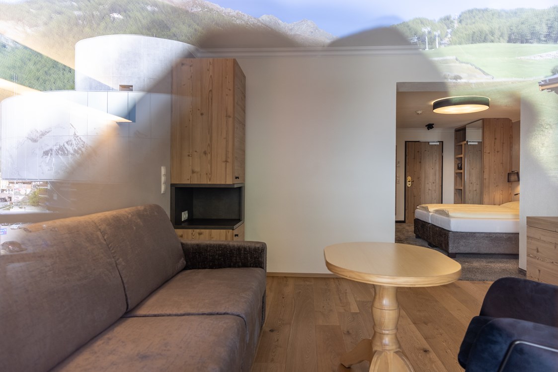 Skihotel: Wohnbereich Junior Suite Typ C - stefan Hotel