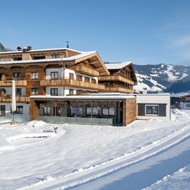 Skihotel: Außenansicht Hotel Winter - Ski & Bike Hotel Wiesenegg