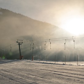 Skihotel: Aussicht auf Skilift - Ski & Bike Hotel Wiesenegg