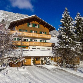 Skihotel: Hausansicht Winter - Pension Alwin