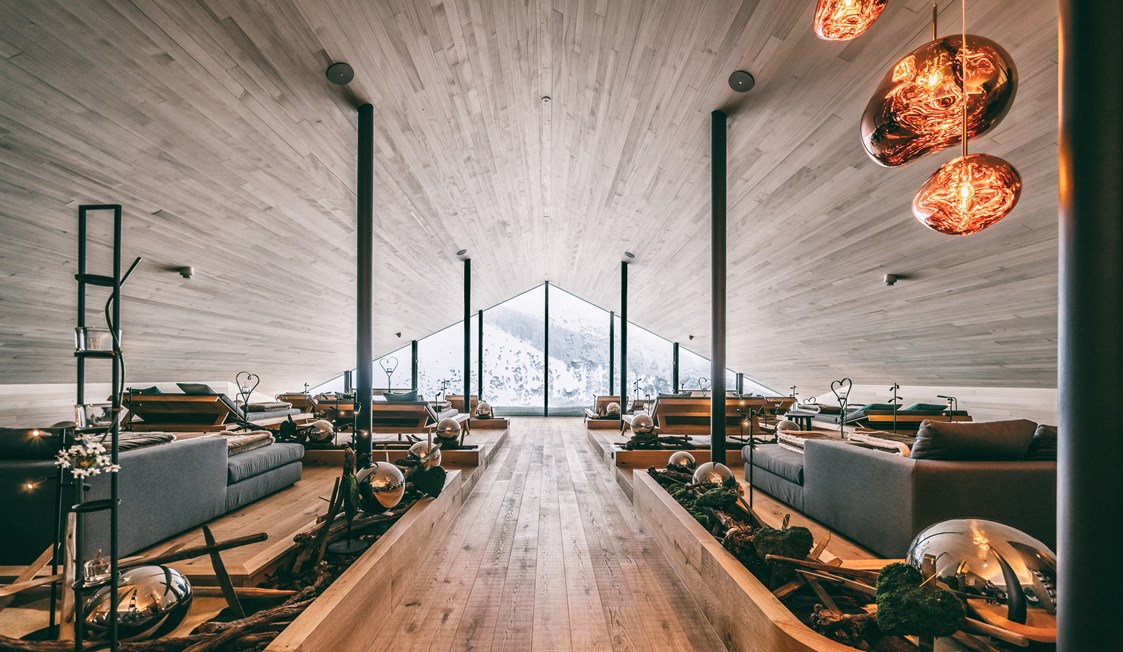 Skihotel: Panorama Ruheraum in der Saunawelt - Hotel Warther Hof