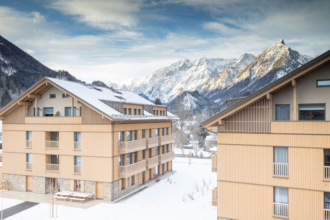 Skihotel: Winter Aussenansicht - ALPRIMA Aparthotel Hinterstoder