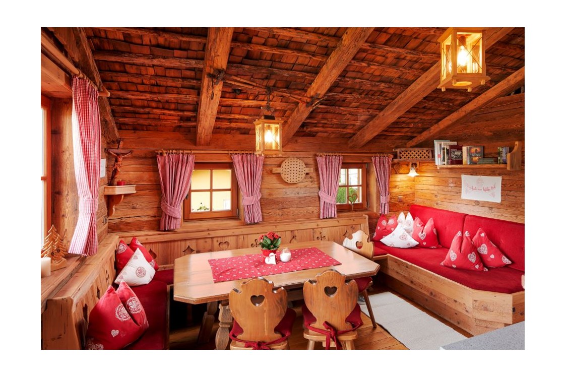 Skihotel: gemütlicher Wohn/Essbereich mit Kamin - Almdorf Flachau