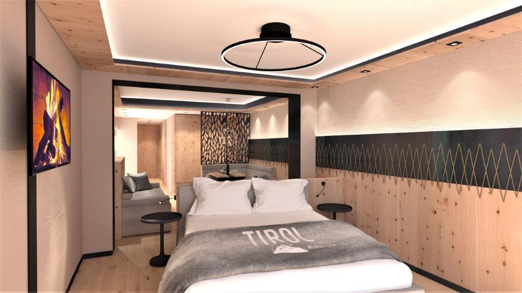 Skihotel: Doppelzimmer Zirbe  - Hotel Tirol****alpin spa Ischgl  - Wohnen | Schlafen