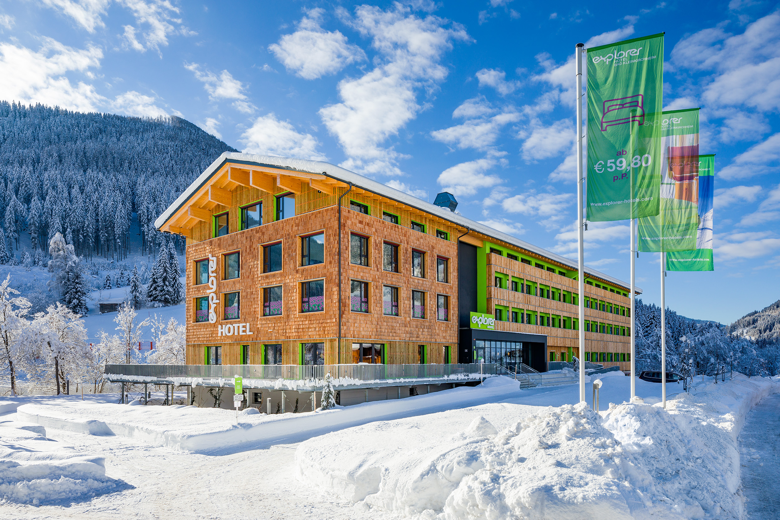 Hotels an der Piste - Preisniveau: günstig - Kärnten - Außenansicht des Explorer Hotel Bad Kleinkirchheim - Explorer Hotel Bad Kleinkirchheim