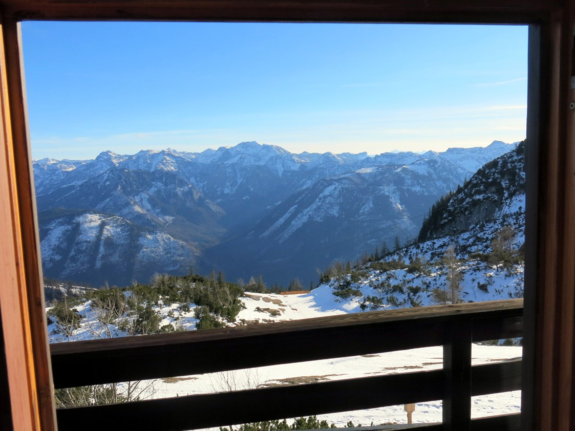 Skihotel: Blick vom Zimmer der Kranabethhütte am Feuerkogel Ebensee - Kranabethhütte