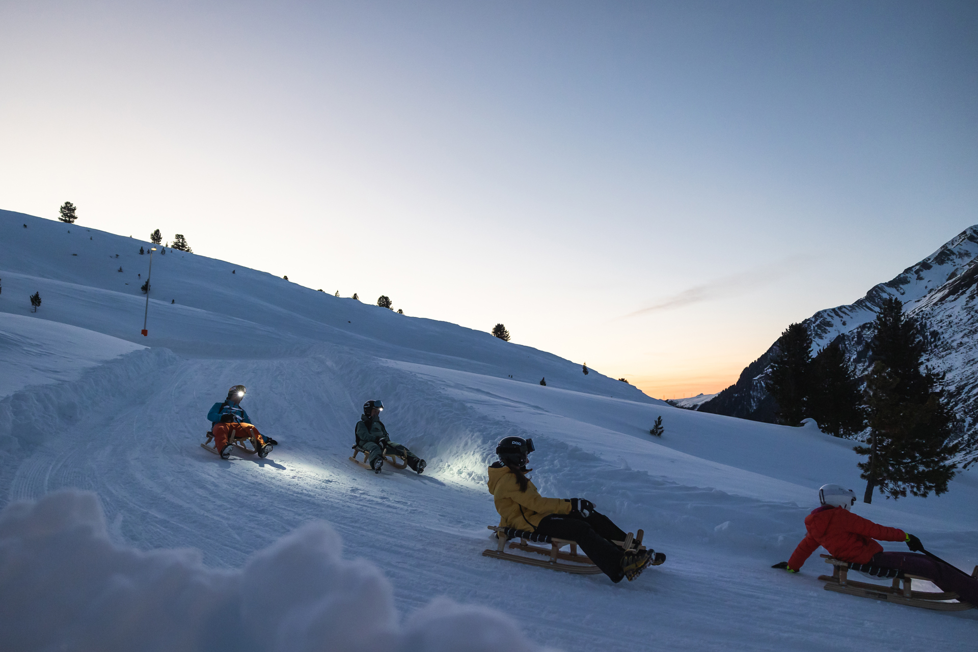 Skihotel: Nachtrodeln im Kühtai - Hotel Konradin****