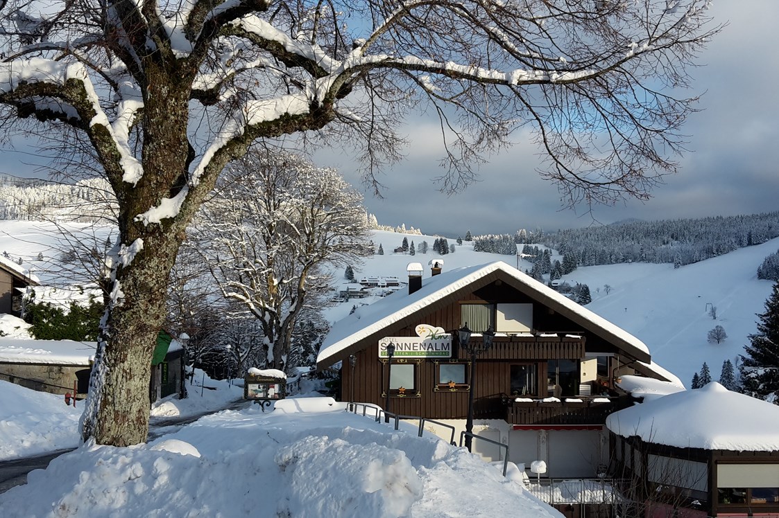Skihotel: Panorama Lodge Sonnenalm mit Blick zur Fatima Kapelle - Panorama Lodge Sonnenalm Hochschwarzwald