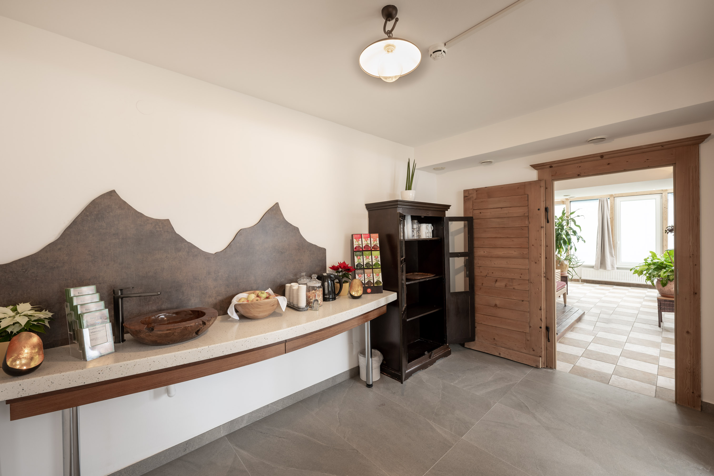 Skihotel: Erfrischungsmeile Wellnessbereich - Genusshotel Almrausch