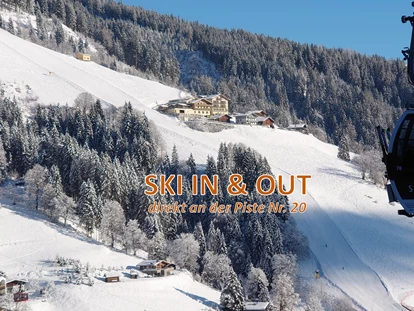 Hotels an der Piste - Skikurs direkt beim Hotel: für Kinder - Hotel-Ansicht inkl. Skipiste - Berghotel Jaga-Alm