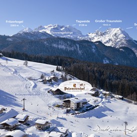 Skihotel: Haus mit Blick auf die Astauwinkelbahn u. Tennengebirge
 - Landhotel Salzburger Dolomitenhof