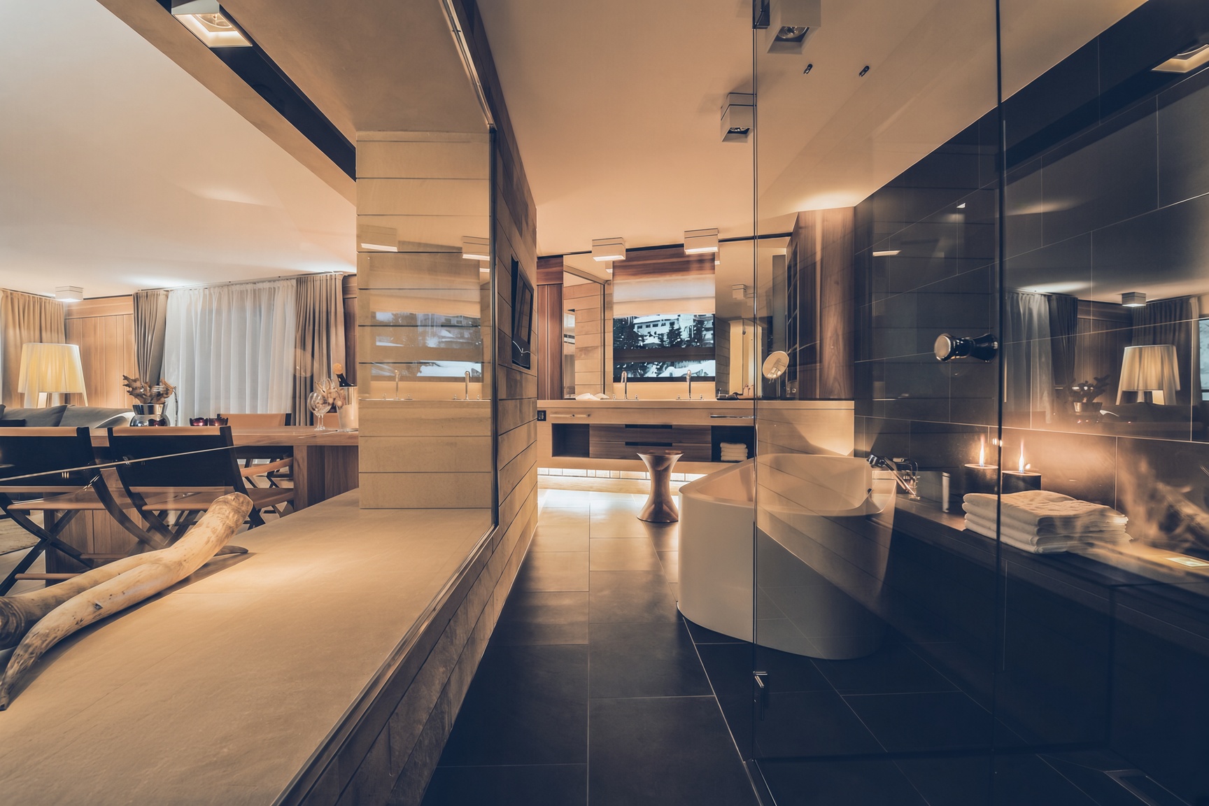 Hotels an der Piste - Lech - Penthouse Suite - Badezimmer - Elizabeth Arthotel - Adults Only