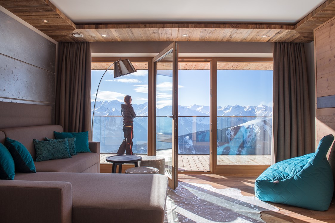 Skihotel: der erste Blick aus Ihrem Bett über die atemberaubenden Tauern - Panorama Alm