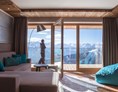 Skihotel: der erste Blick aus Ihrem Bett über die atemberaubenden Tauern - Panorama Alm